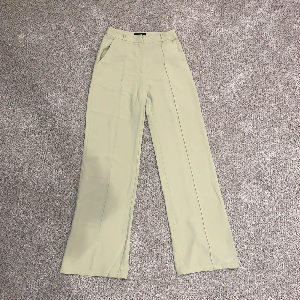Forever 21 pistachio green split hem pants